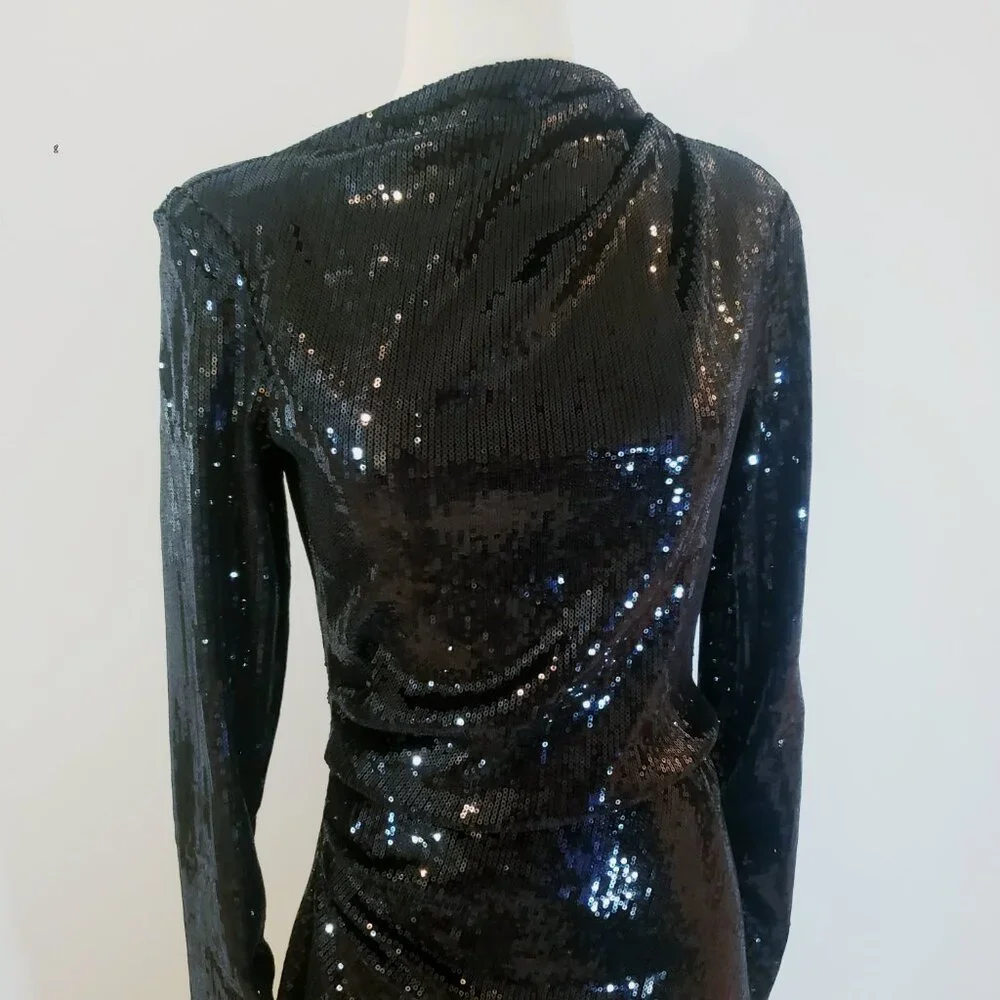 Zara Black Sequin Party Dress - Picture 9 of 16